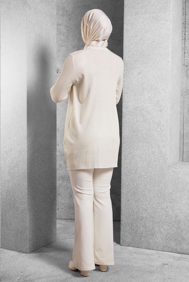 Hijab clothing WHITE KNITWEAR TUNIC 44984 - ALVİNA