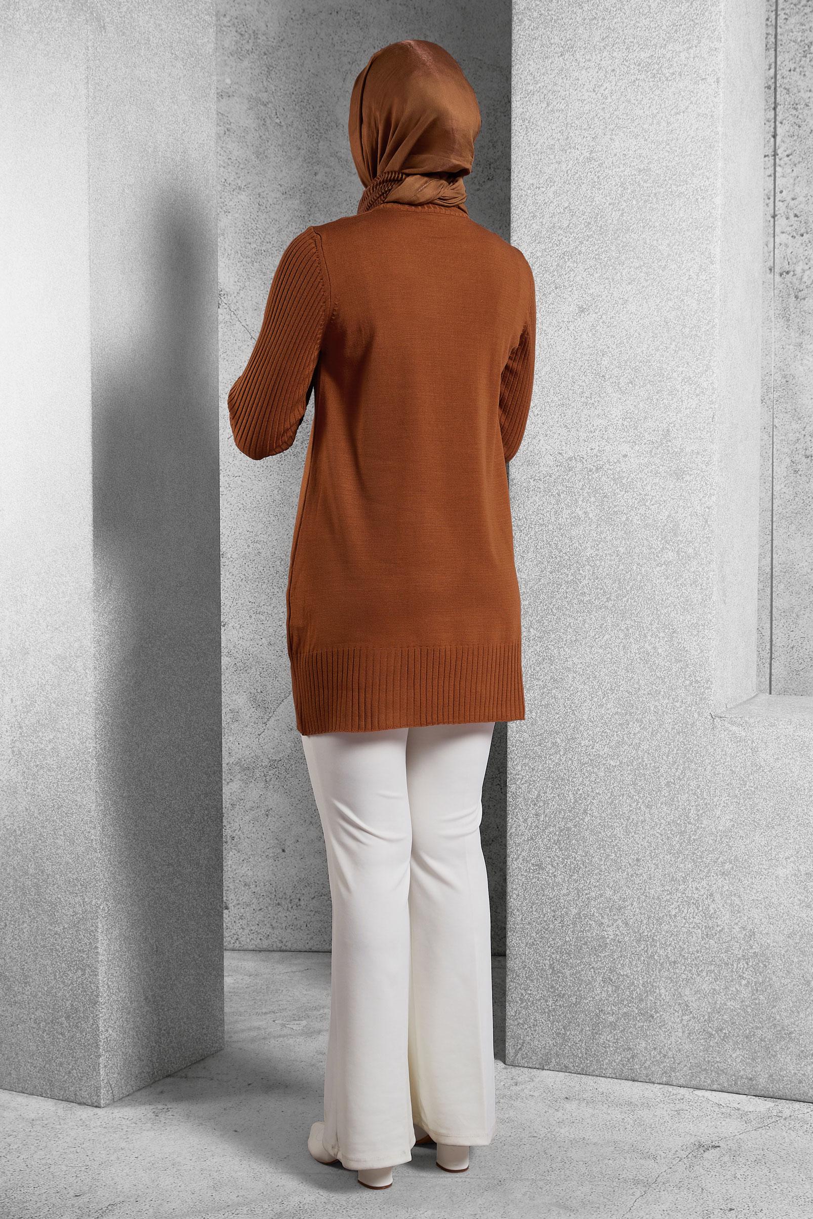 Vêtements hijab ORANGE TUNIQUE EN TRICOT 44984