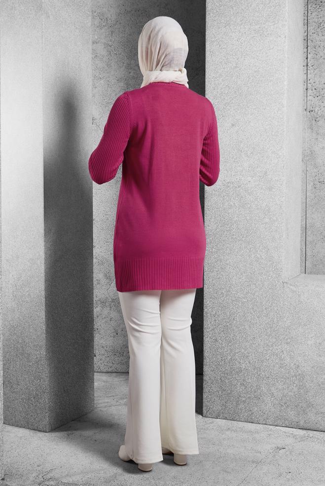 Hijab clothing FUCHSIA KNITWEAR TUNIC 44984 - ALVİNA