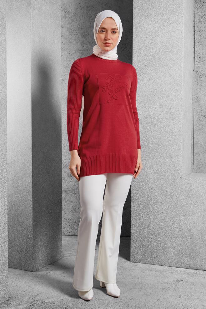Hijab clothing CORAL KNITWEAR TUNIC 44984 - ALVİNA