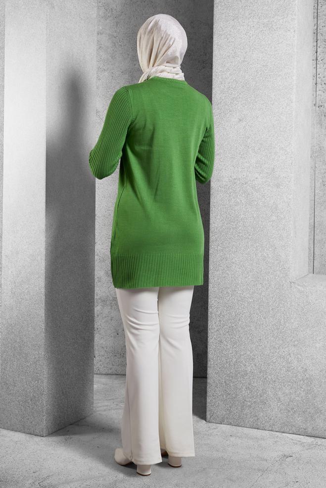 Hijab clothing GREEN KNITWEAR TUNIC 44984 - ALVİNA