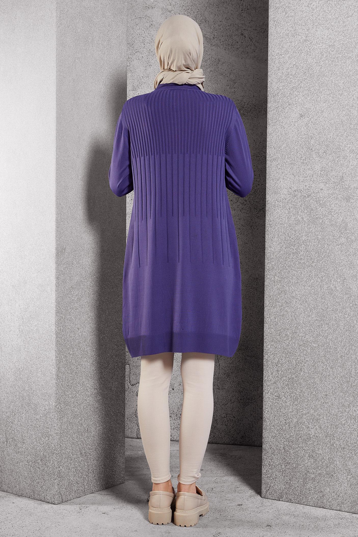 Tesettür giyim MOR TRİKO TUNİK 44986