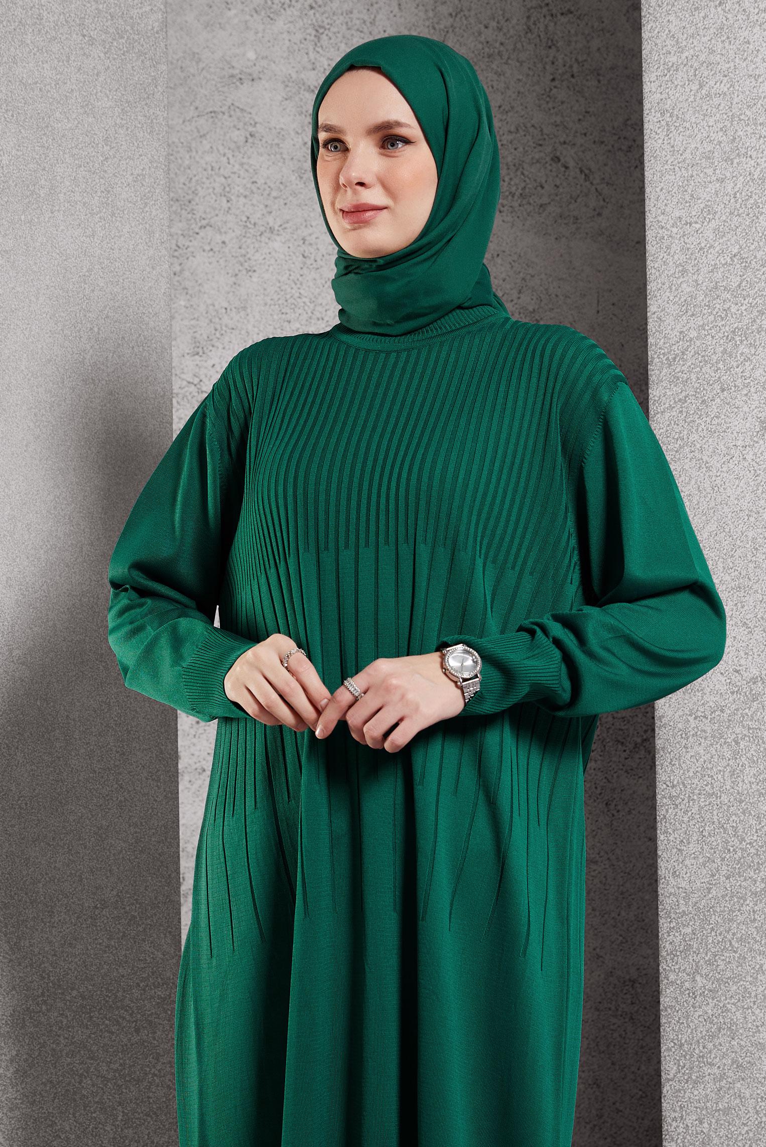 Tesettür giyim MAVİ TRİKO TUNİK 44986