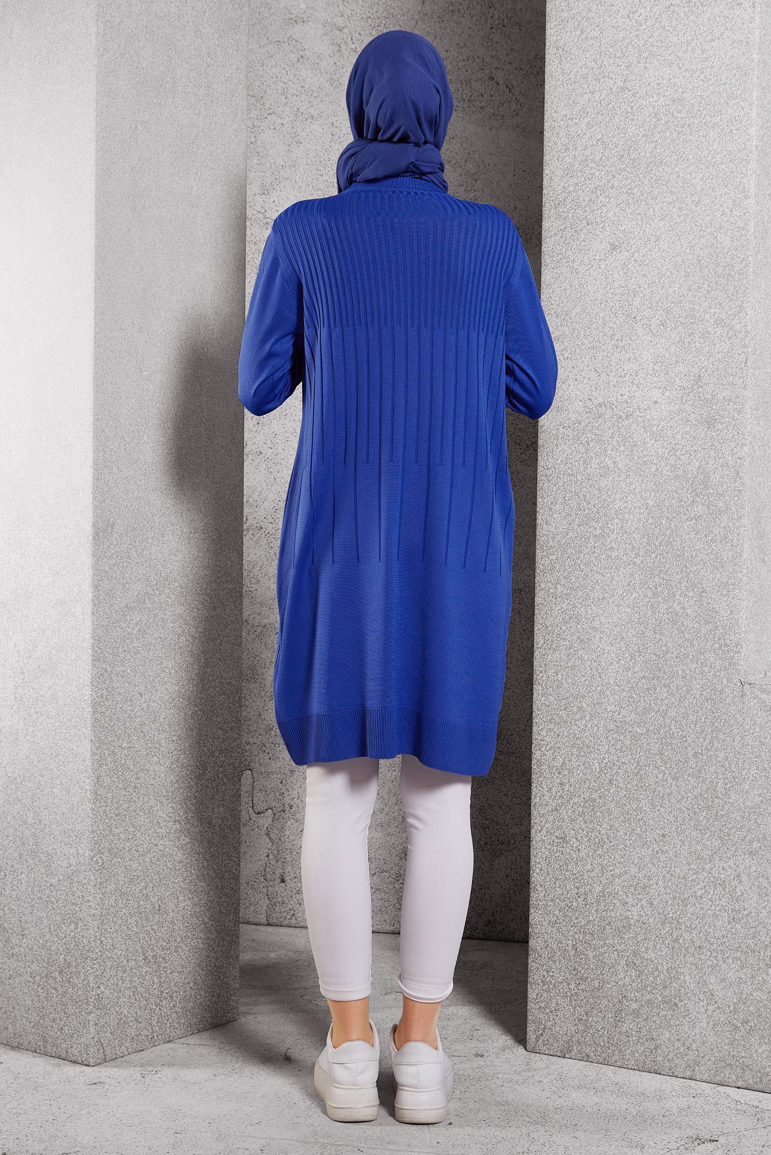 Tesettür giyim LACİVERT TRİKO TUNİK 44986