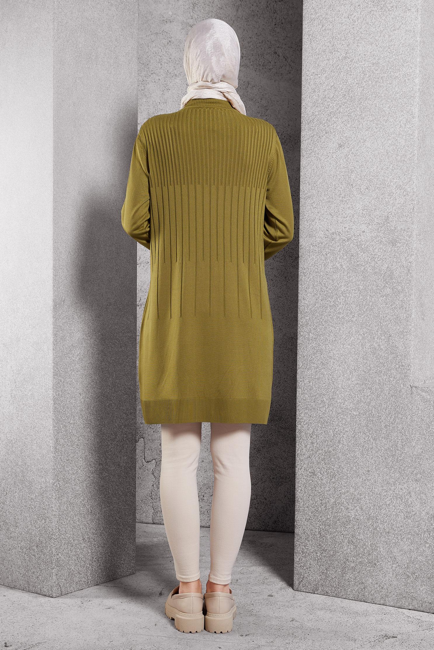 Tesettür giyim YEŞİL TRİKO TUNİK 44986