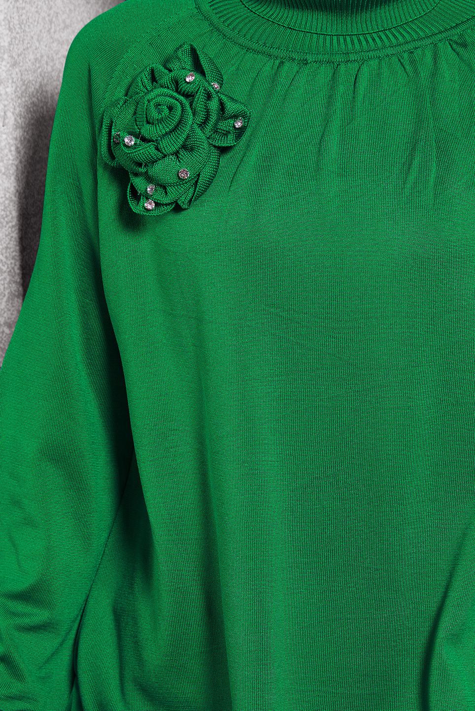 Vêtements hijab VERT TUNIQUE EN TRICOT AVEC BROCHE 44987