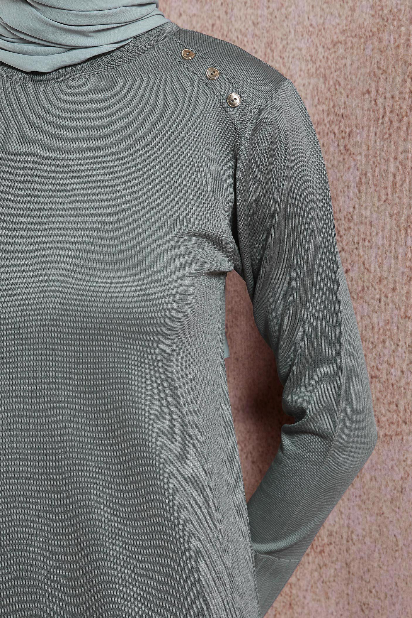 Tesettür giyim GRİ TESETTÜR TRİKO TUNİK 44988