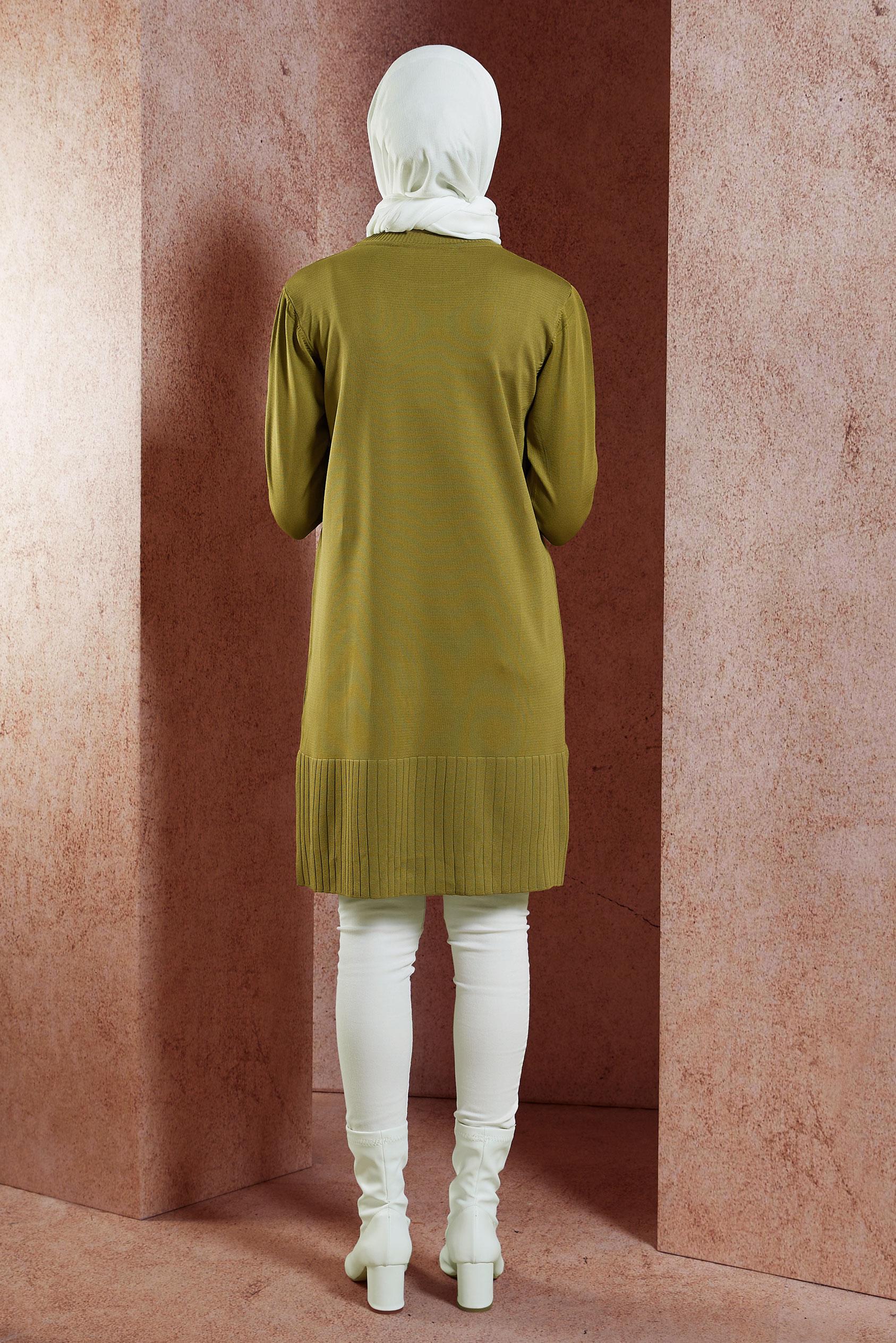 Tesettür giyim YEŞİL TESETTÜR TRİKO TUNİK 44988