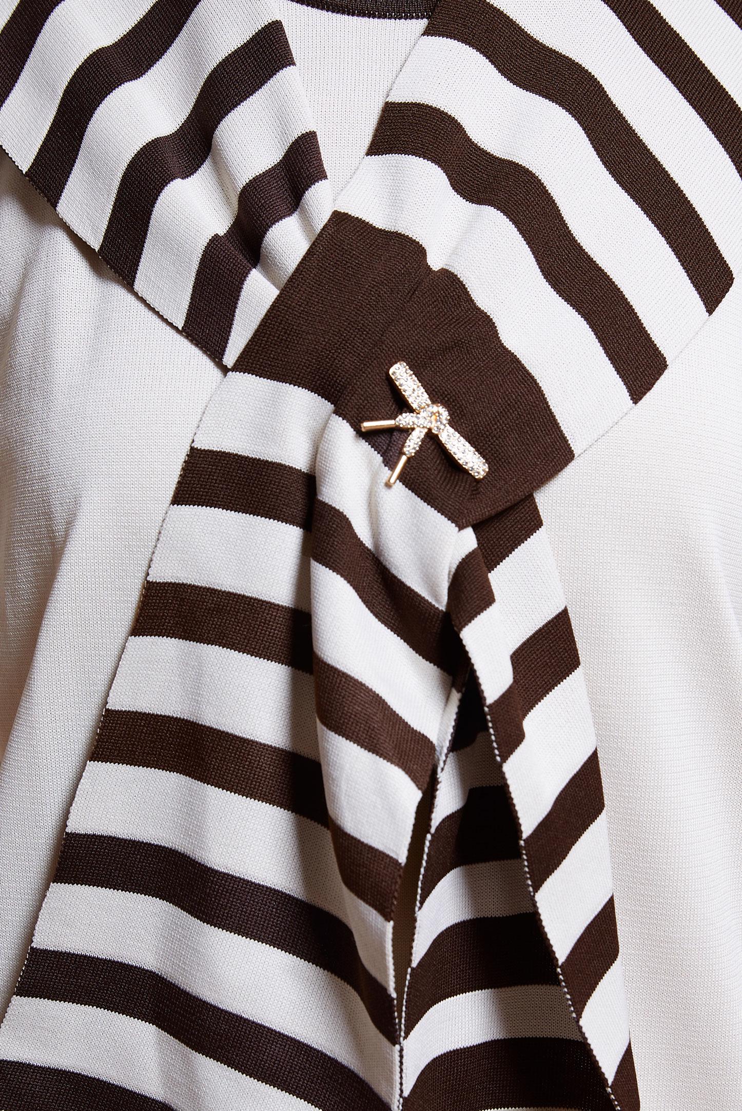 Tesettür giyim KAHVE BROŞ DETAYLI TRİKO TUNİK 44990