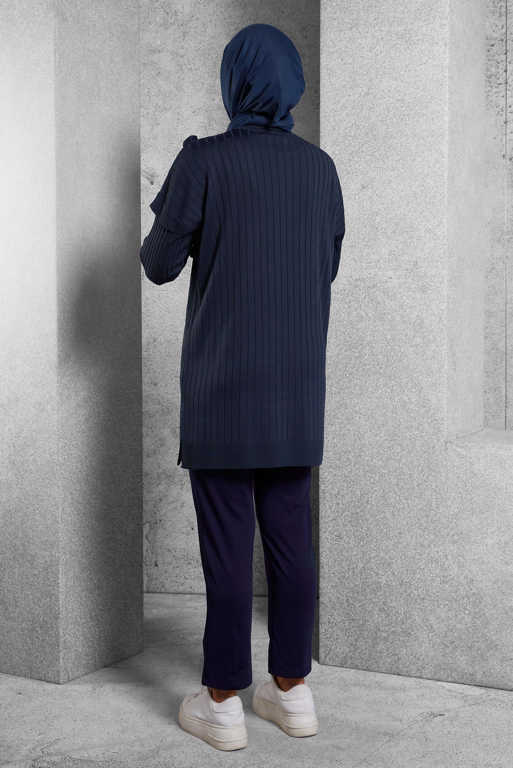 Tesettür giyim LACİVERT TRİKO TUNİK 44992