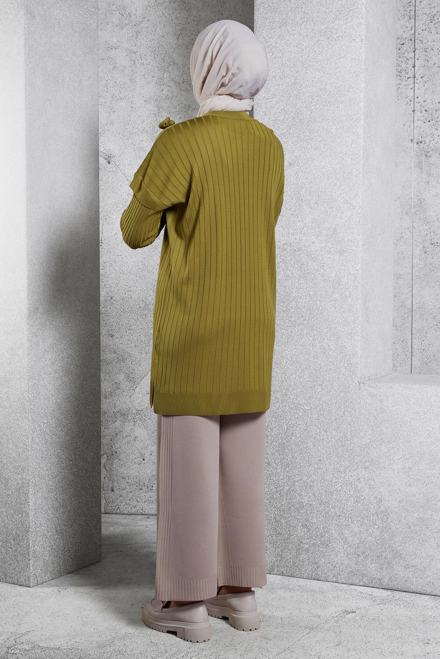 Tesettür giyim YEŞİL TRİKO TUNİK 44992