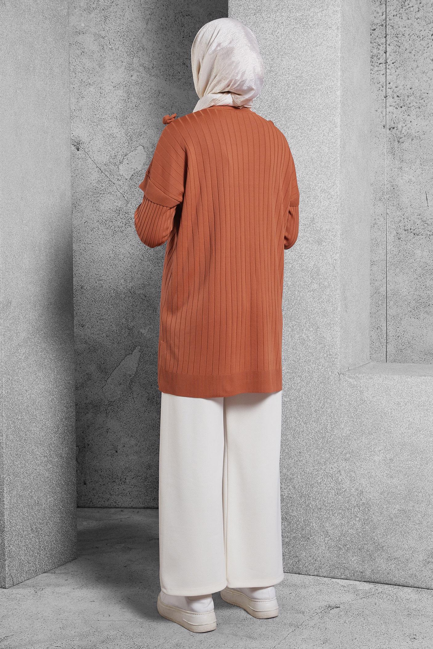 Tesettür giyim TURUNCU TRİKO TUNİK 44992