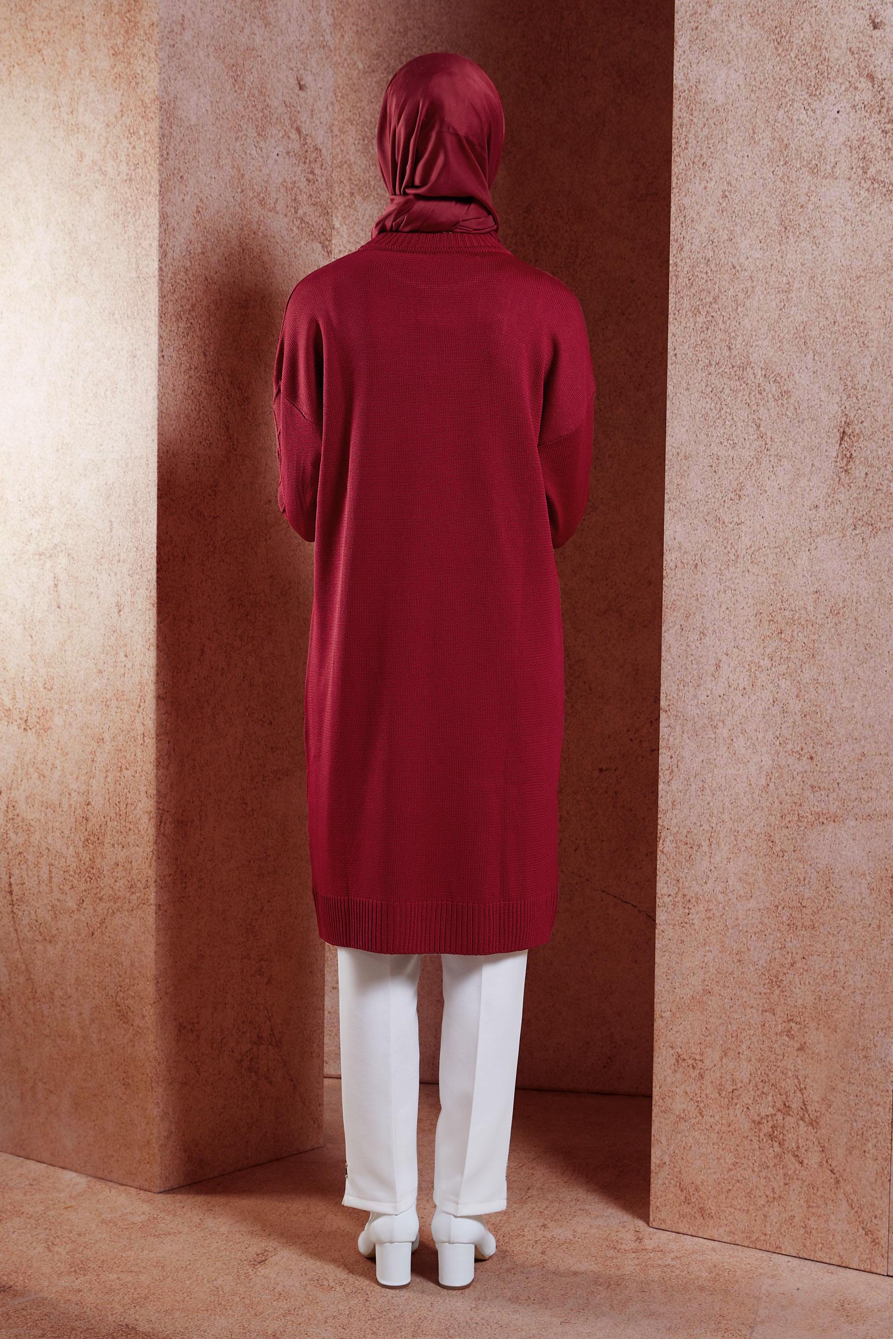 Vêtements hijab ROUGE TUNIQUE EN TRICOT 44994