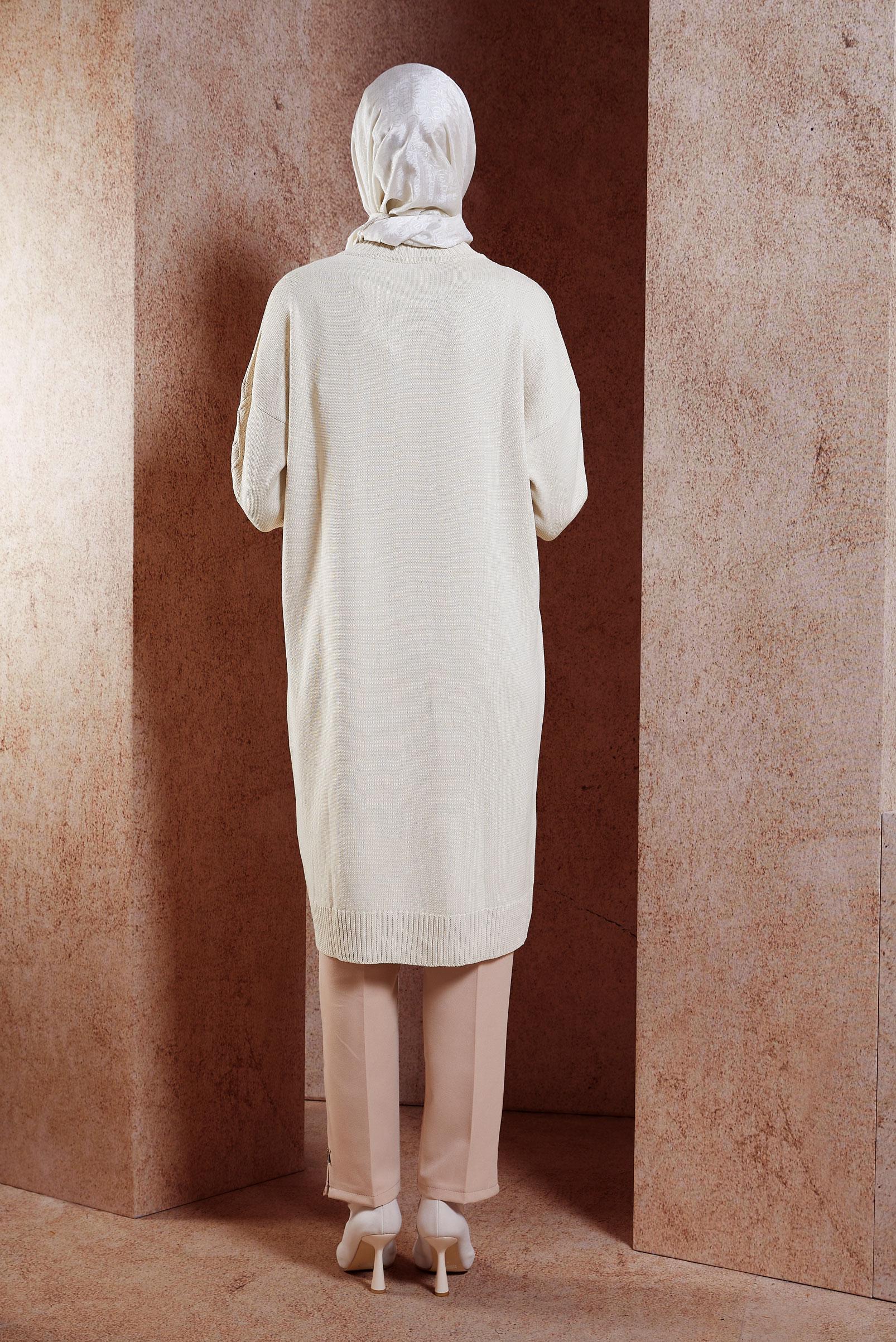 Vêtements hijab BEIGE TUNIQUE EN TRICOT 44994