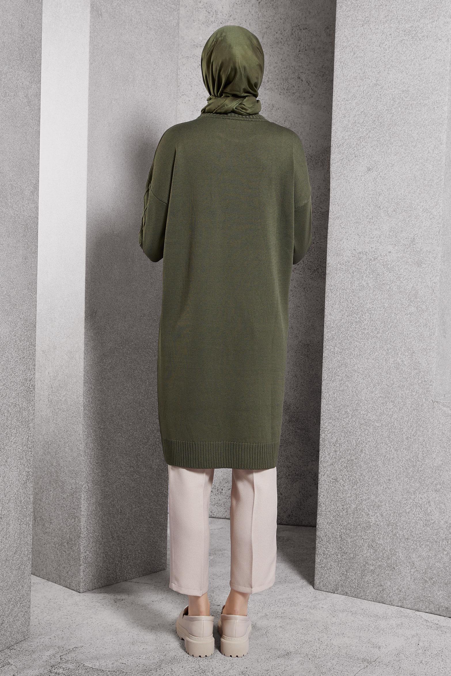 Tesettür giyim HAKİ TRİKO TUNİK 44994