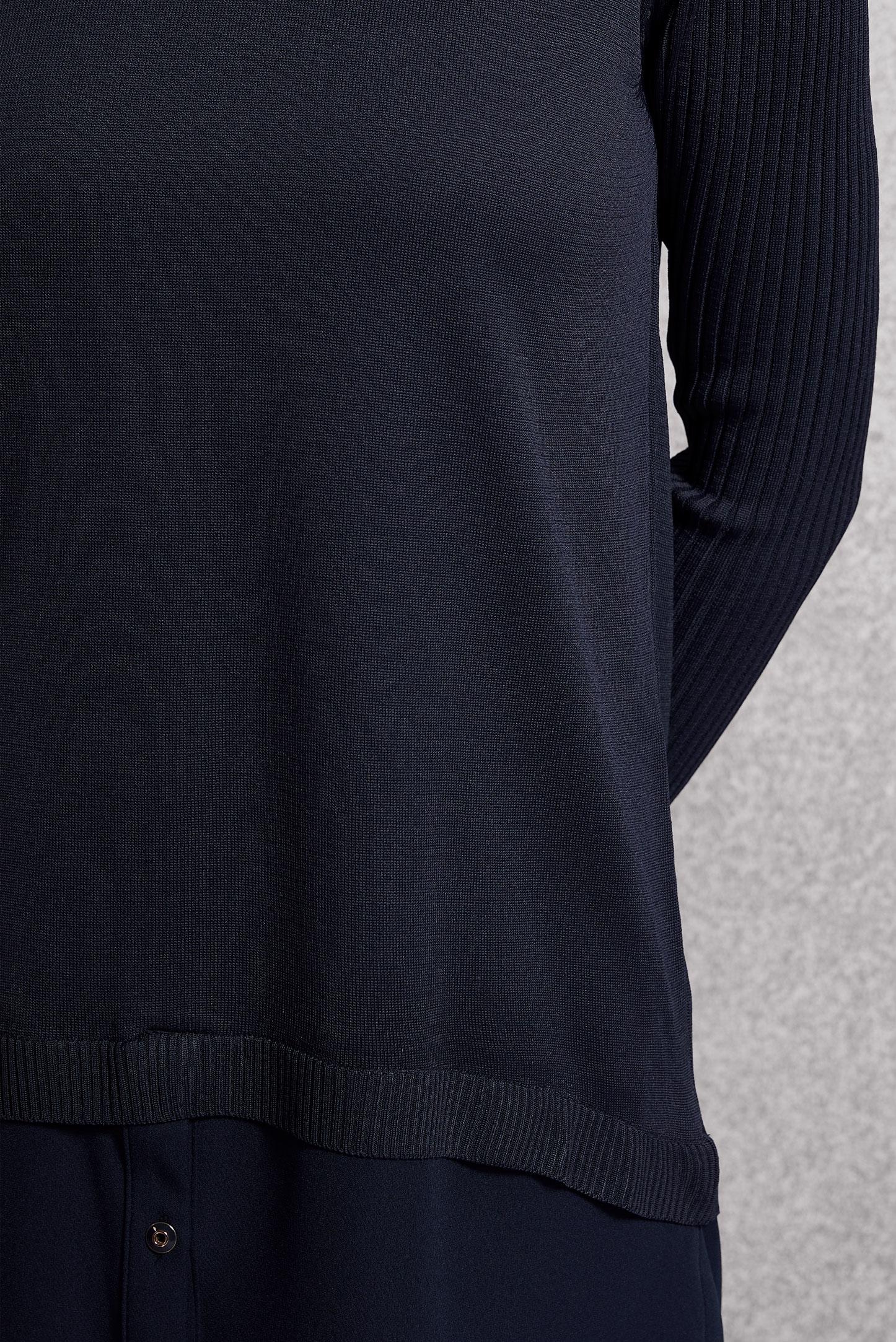 Tesettür giyim LACİVERT GÖMLEK GARNİLİ TRİKO TUNİK 44998