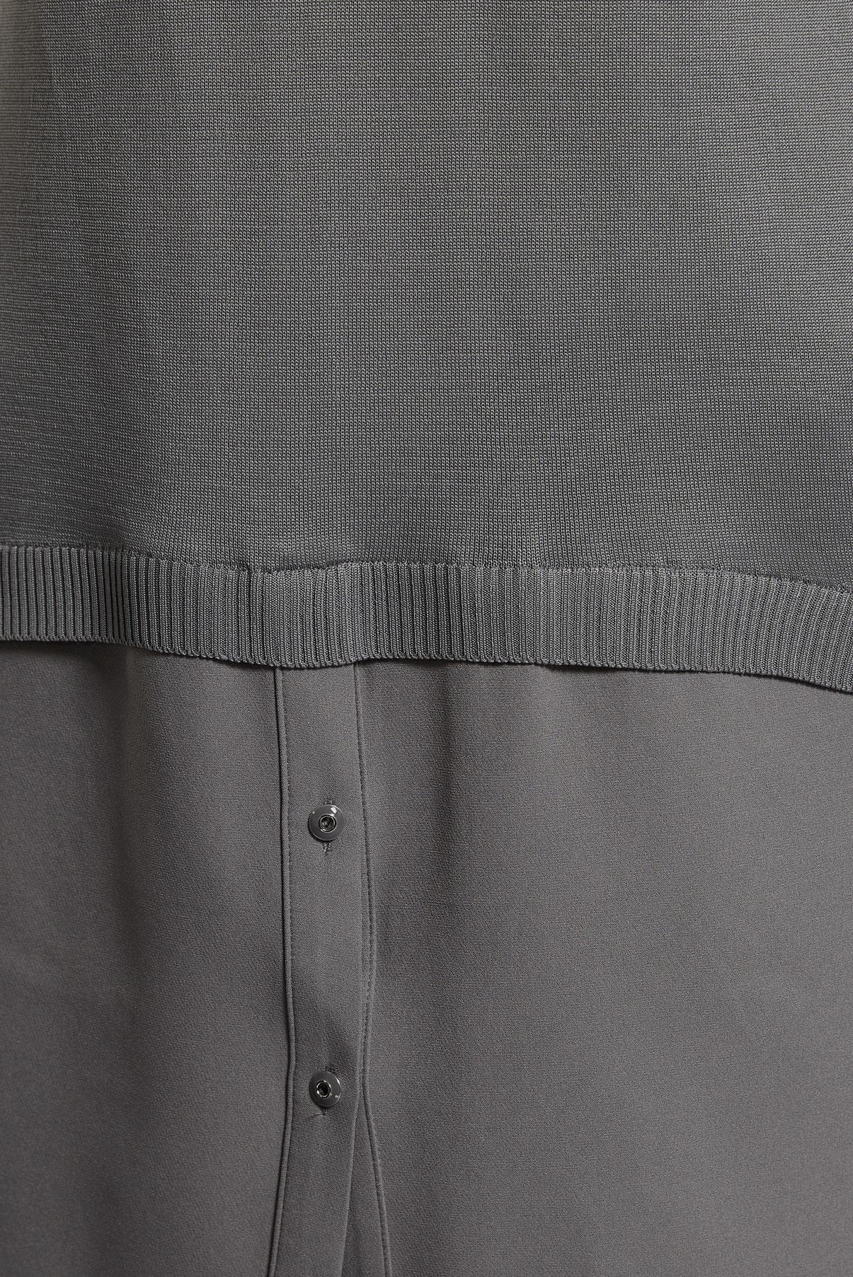 Tesettür giyim GRİ GÖMLEK GARNİLİ TRİKO TUNİK 44998