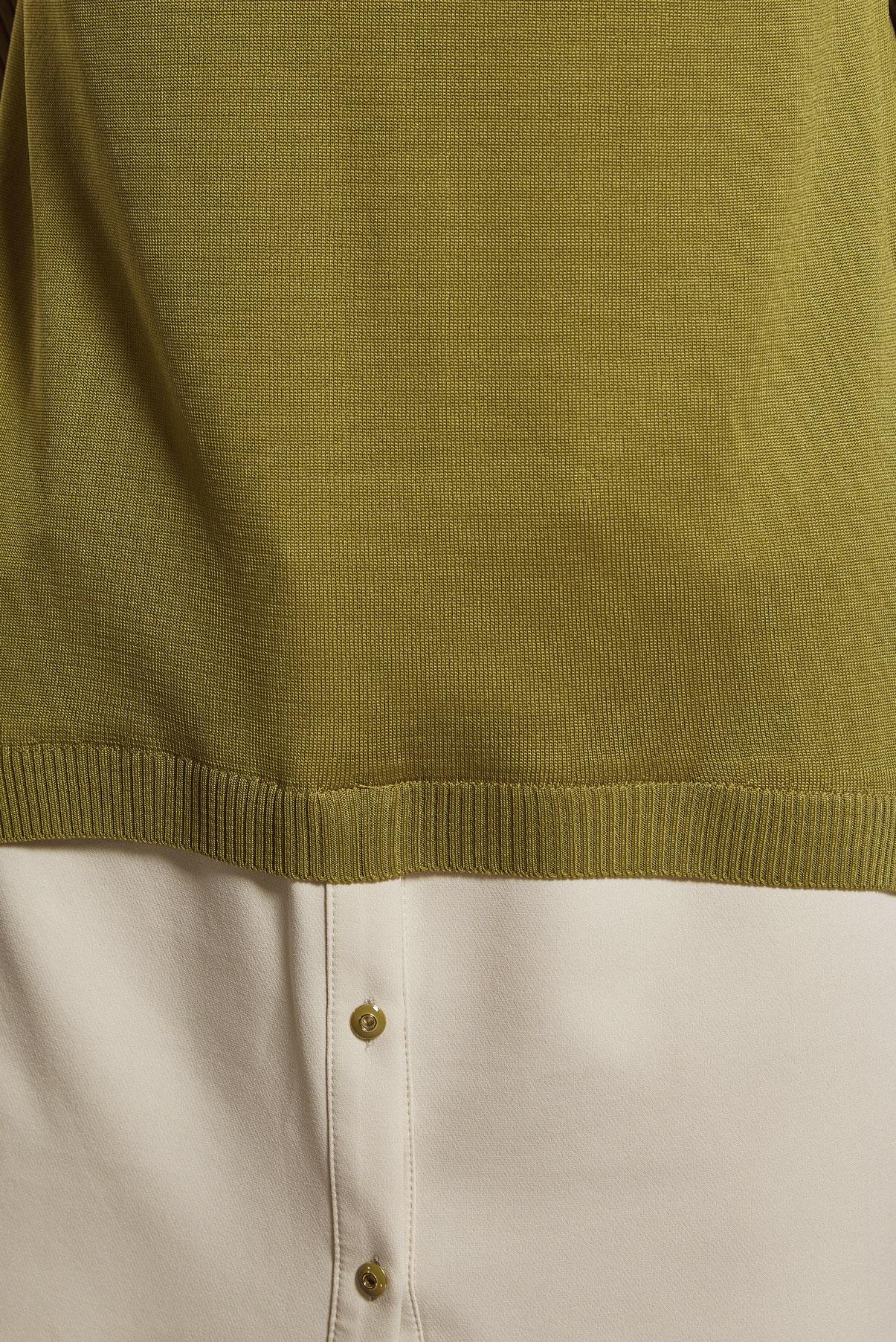 Tesettür giyim YEŞİL GÖMLEK GARNİLİ TRİKO TUNİK 44998