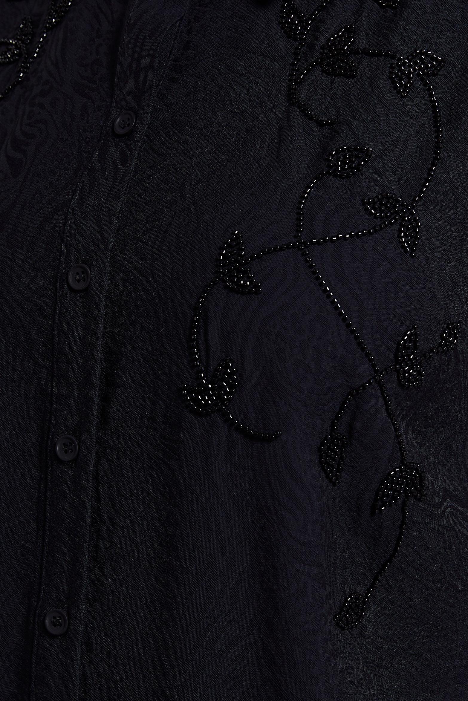 Tesettür giyim SİYAH JAKARLI UZUN TUNİK 45044