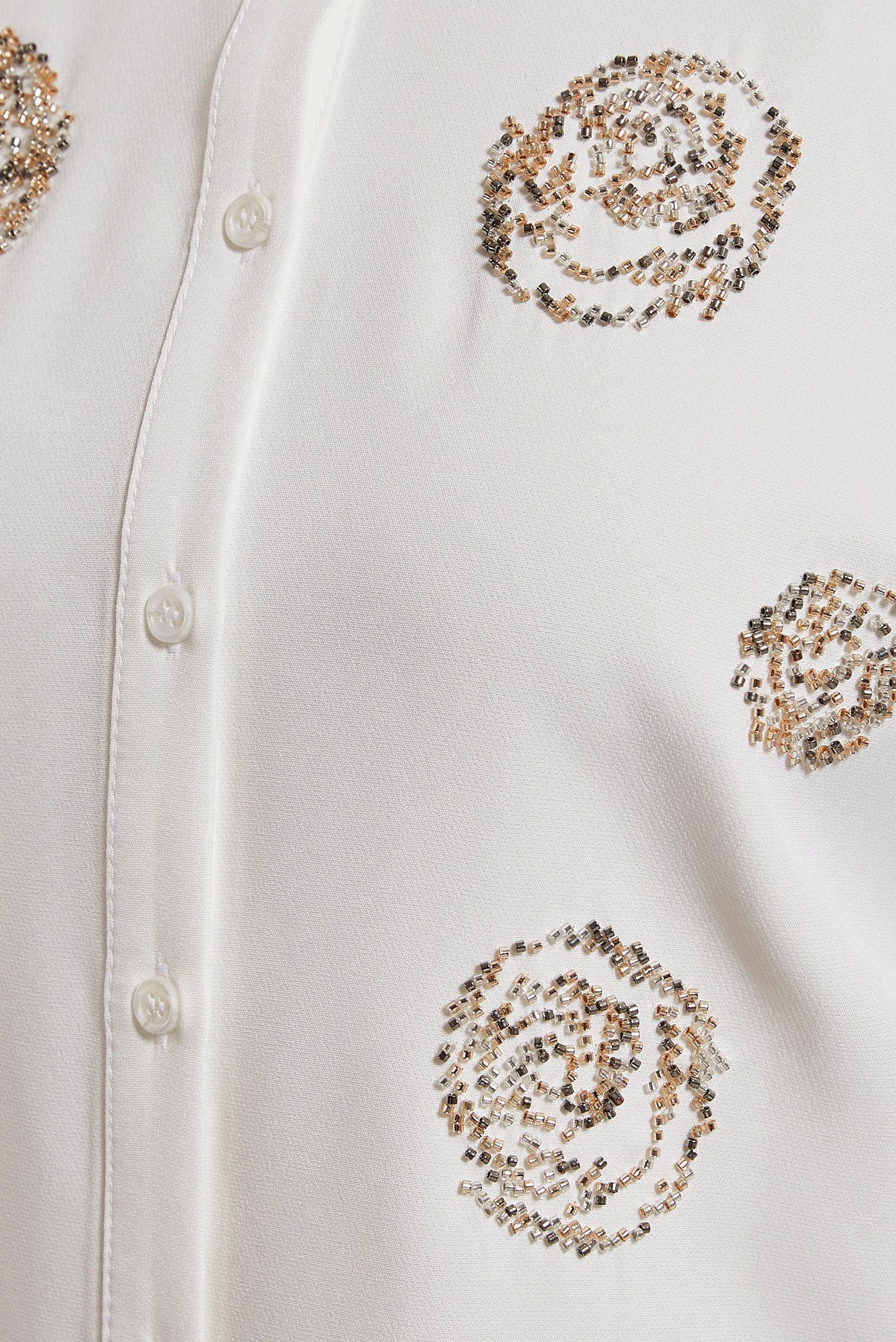 Tesettür giyim BEYAZ BONCUK İŞLEMELİ TUNİK 45049