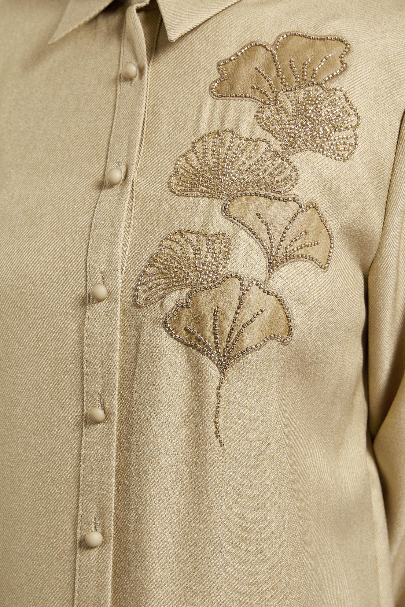 Vêtements hijab BEIGE TUNIQUE LONGUE BRODÉE 45061