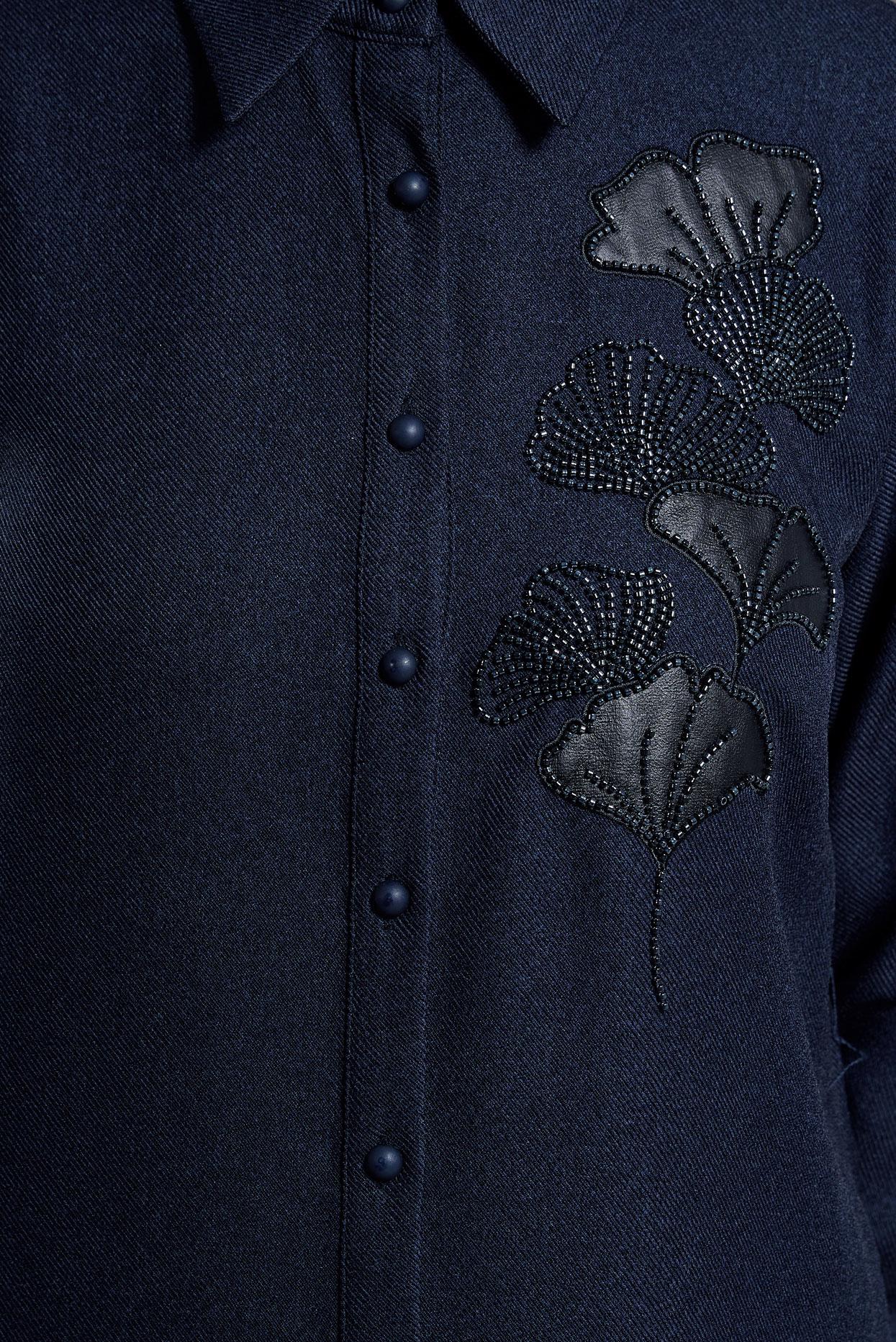 Tesettür giyim LACİVERT İŞLEMELİ UZUN TUNİK 45061