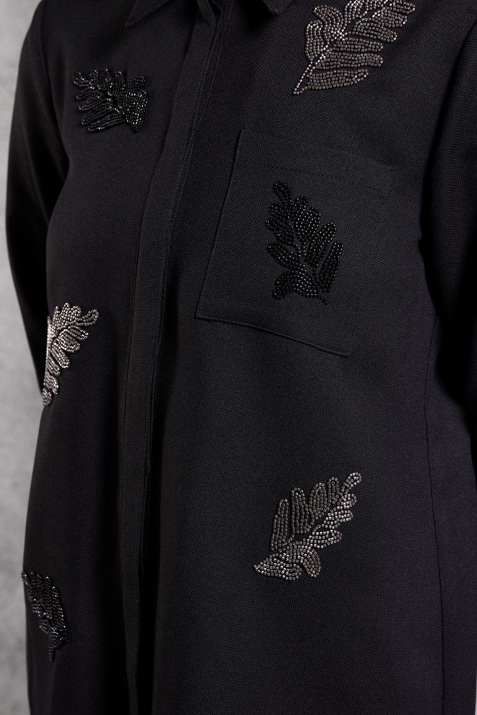 Tesettür giyim SİYAH BONCUK BASKILI TUNİK 45062