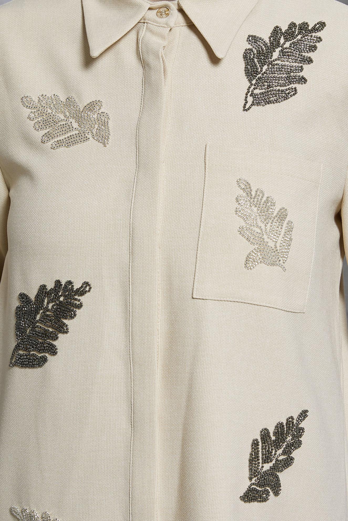 Tesettür giyim BEJ BONCUK BASKILI TUNİK 45062