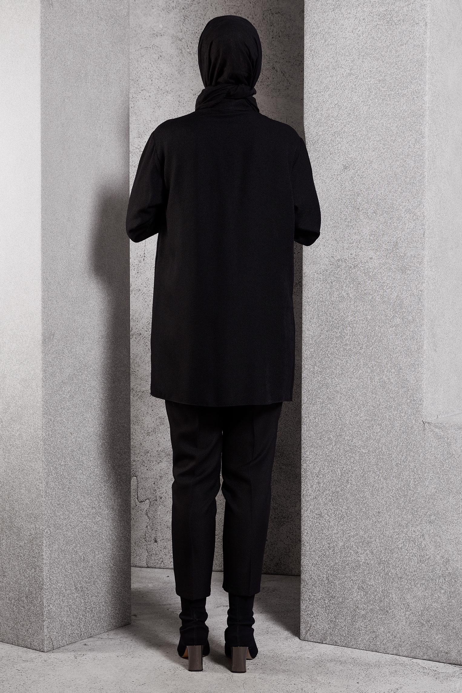 Tesettür giyim SİYAH PUL PAYET DETAYLI TUNİK 45063