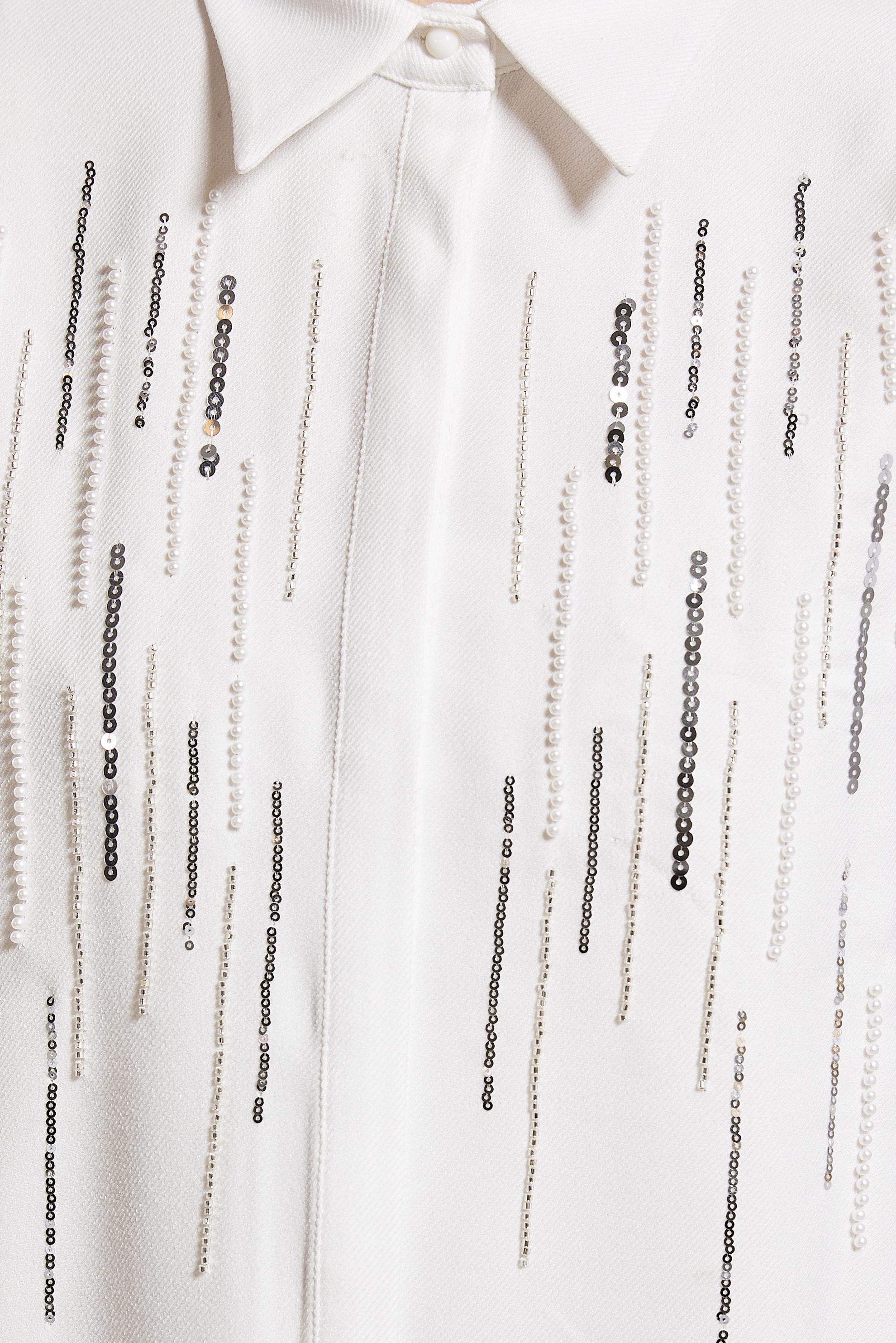 Tesettür giyim BEYAZ PUL PAYET DETAYLI TUNİK 45063