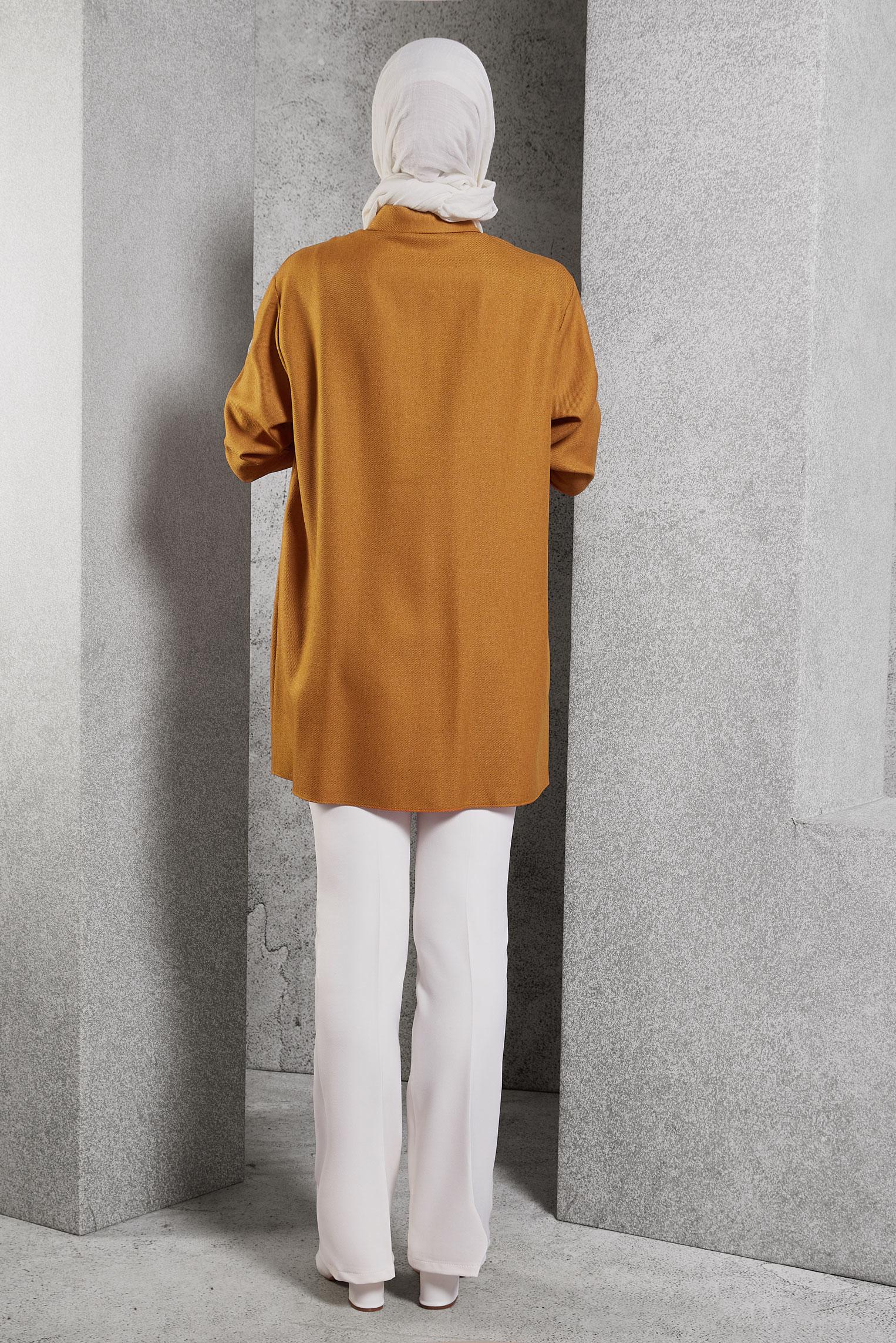 Tesettür giyim SARI PUL PAYET DETAYLI TUNİK 45063