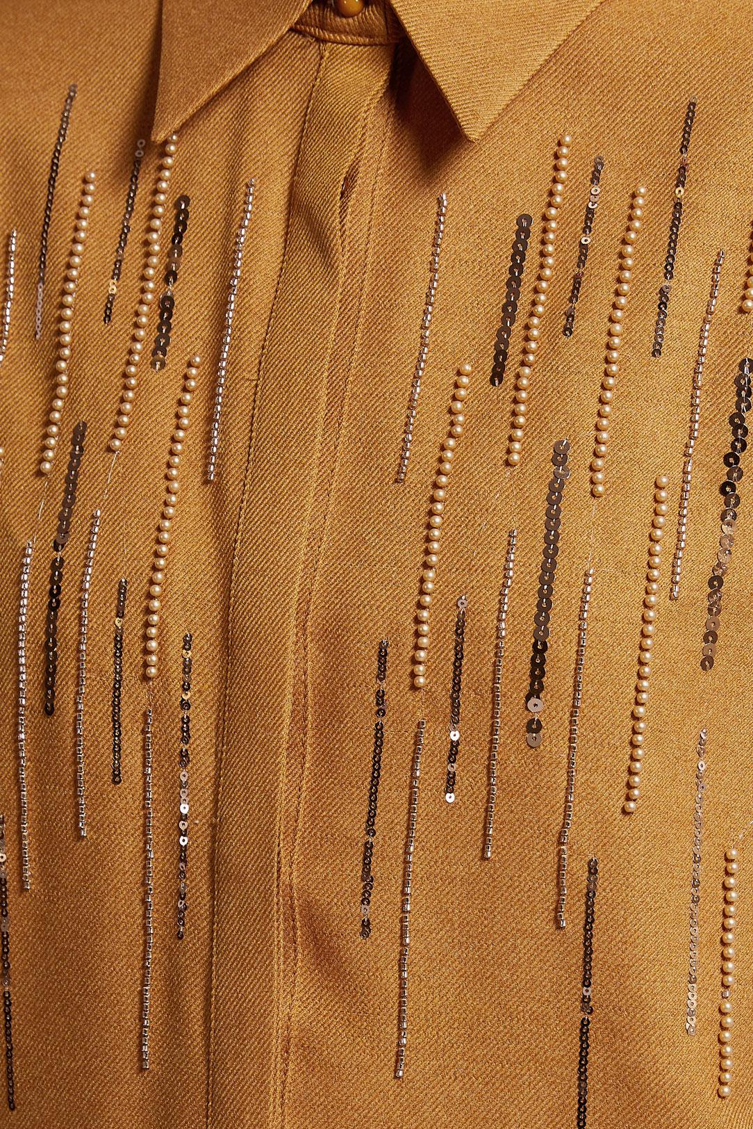 Tesettür giyim SARI PUL PAYET DETAYLI TUNİK 45063