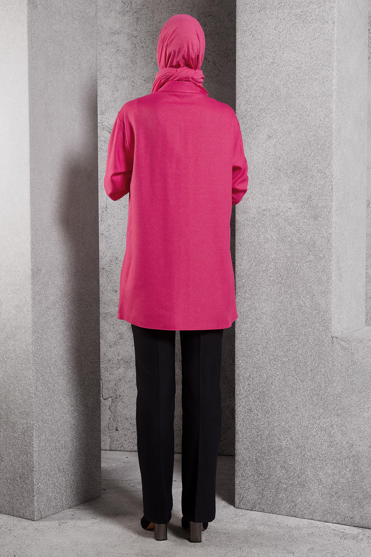 Tesettür giyim FUŞYA PUL PAYET DETAYLI TUNİK 45063