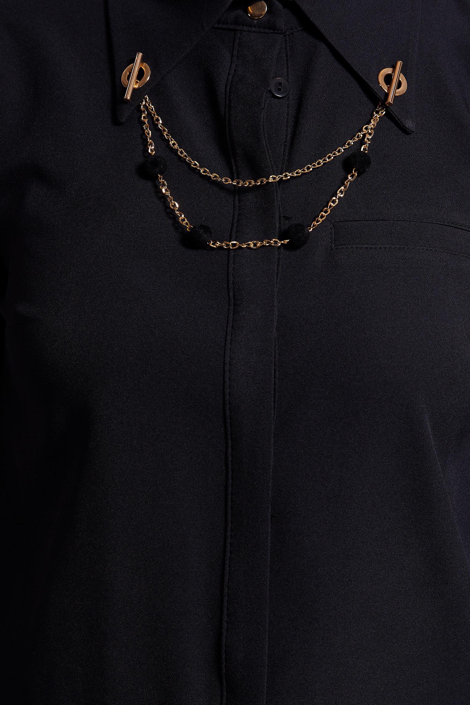 Tesettür giyim SİYAH AKSESUAR DETAYLI TUNİK 45067