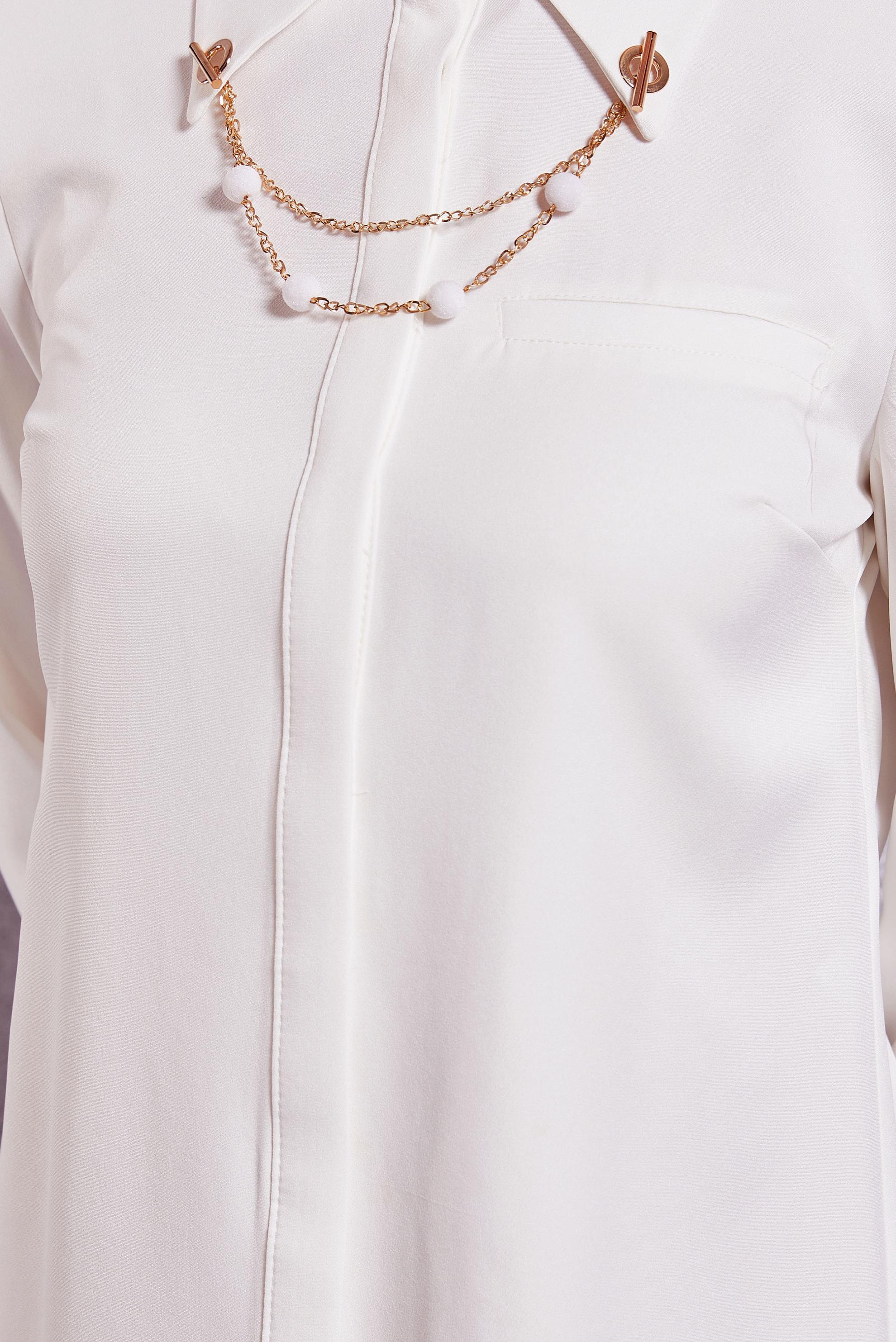 Tesettür giyim BEYAZ AKSESUAR DETAYLI TUNİK 45067