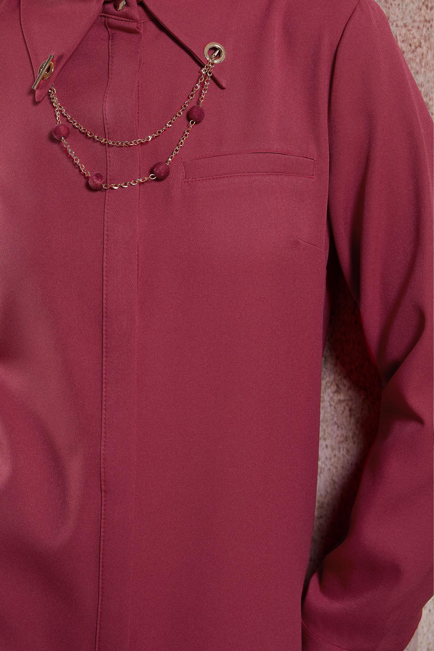 Tesettür giyim FUŞYA AKSESUAR DETAYLI TUNİK 45067