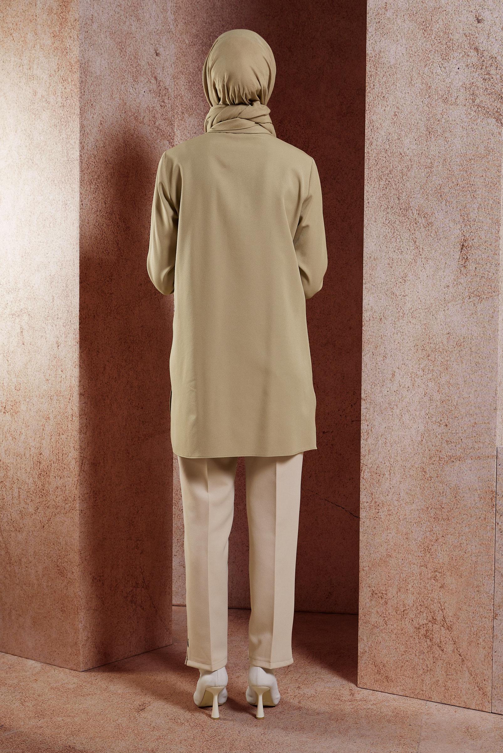 Tesettür giyim KUM AKSESUAR DETAYLI TUNİK 45067