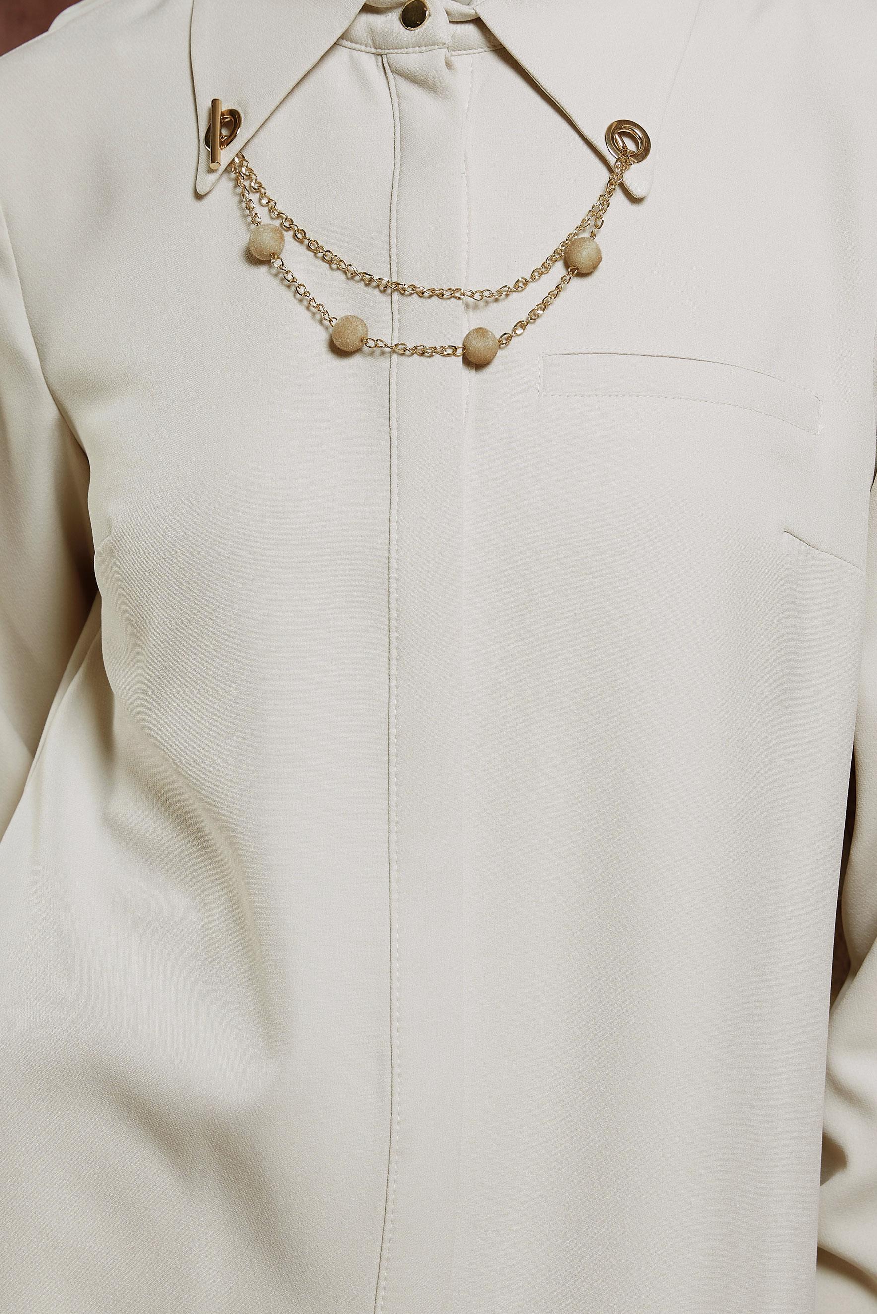 Tesettür giyim EKRU AKSESUAR DETAYLI TUNİK 45067