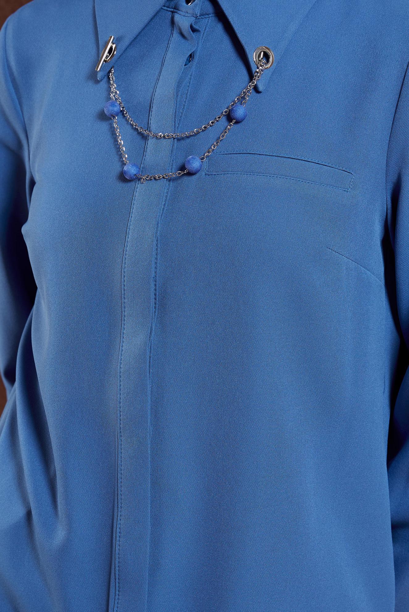 Tesettür giyim MAVİ AKSESUAR DETAYLI TUNİK 45067