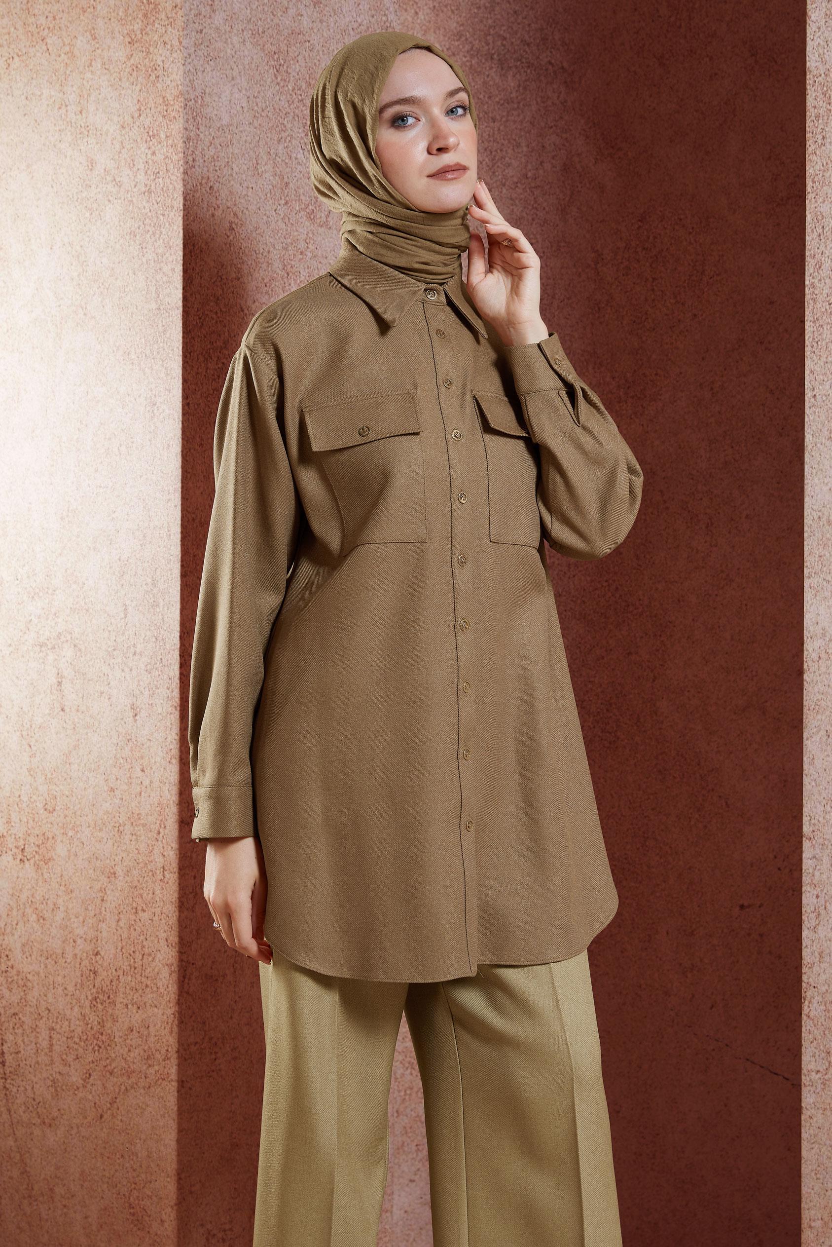 Vêtements hijab TABA TUNIQUE COL CHEMISE 45069