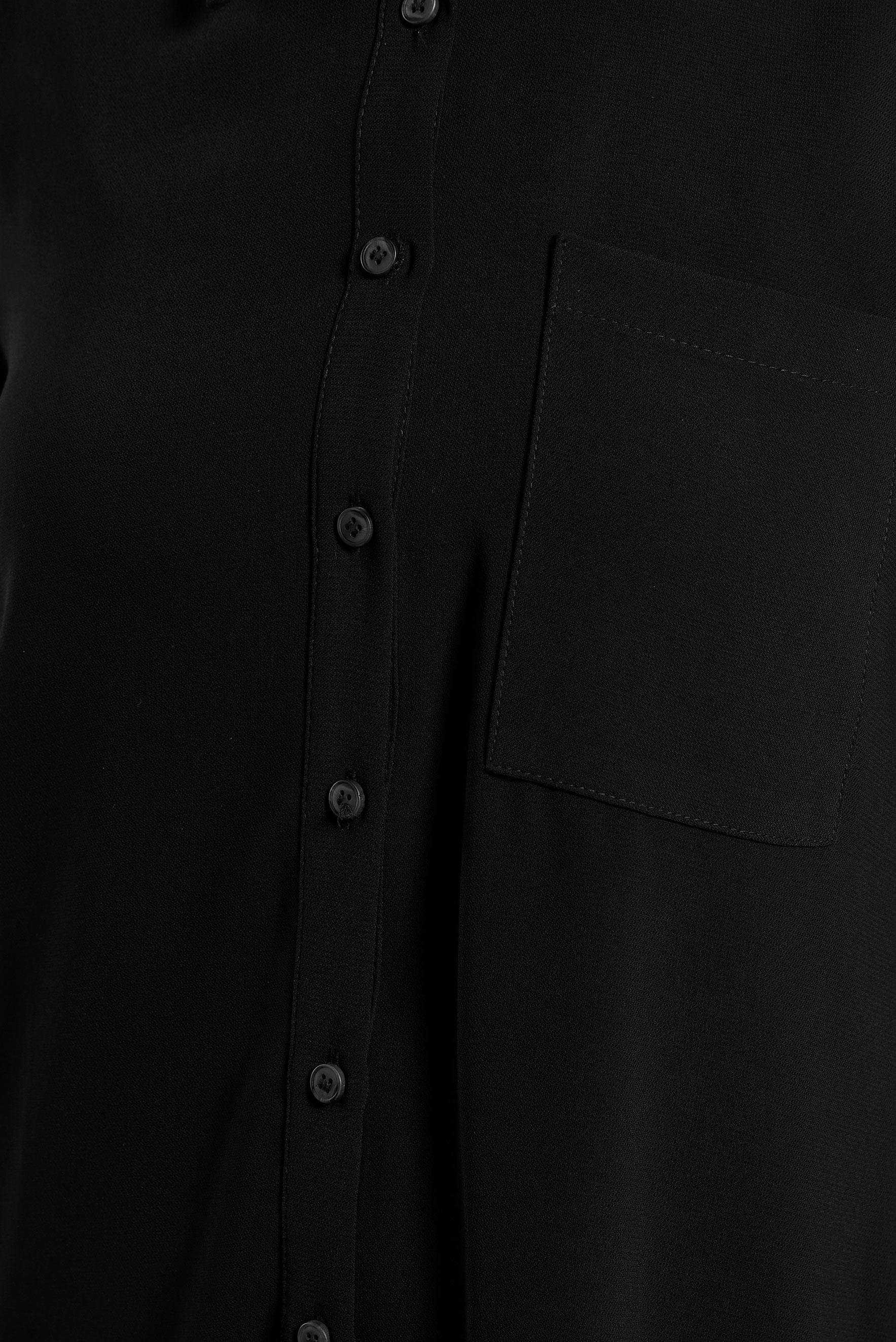 Tesettür giyim SİYAH GÖMLEK YAKA TESETTÜR TUNİK 45073