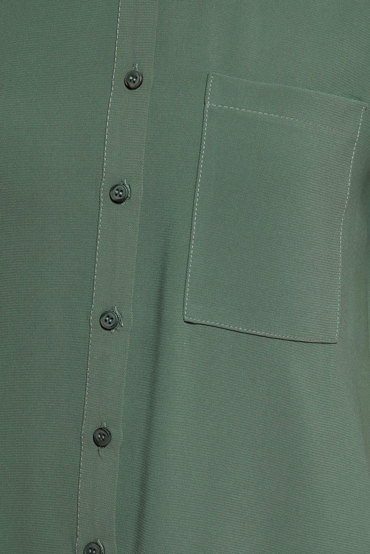 Tesettür giyim HAKİ GÖMLEK YAKA TESETTÜR TUNİK 45073