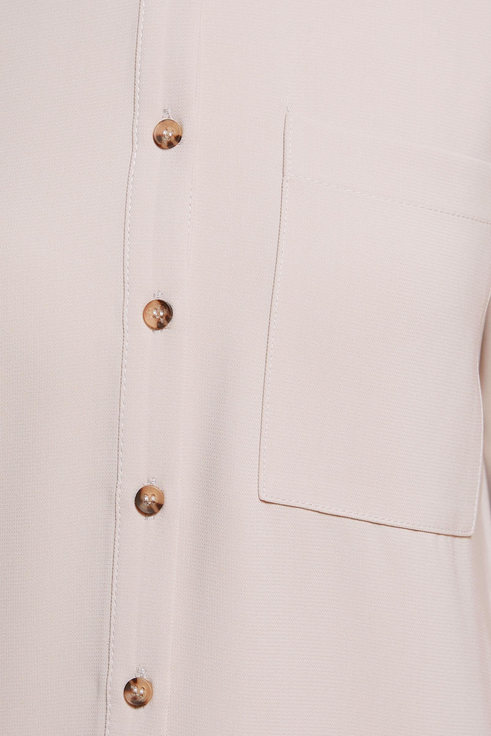 Tesettür giyim BEJ GÖMLEK YAKA TESETTÜR TUNİK 45073