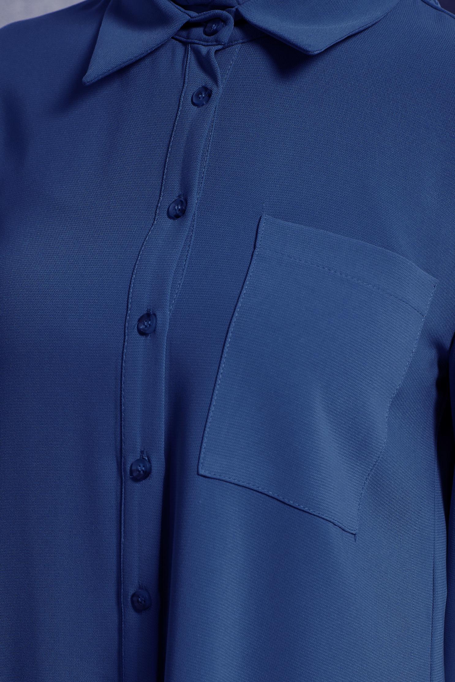 Tesettür giyim LACİVERT GÖMLEK YAKA TESETTÜR TUNİK 45073