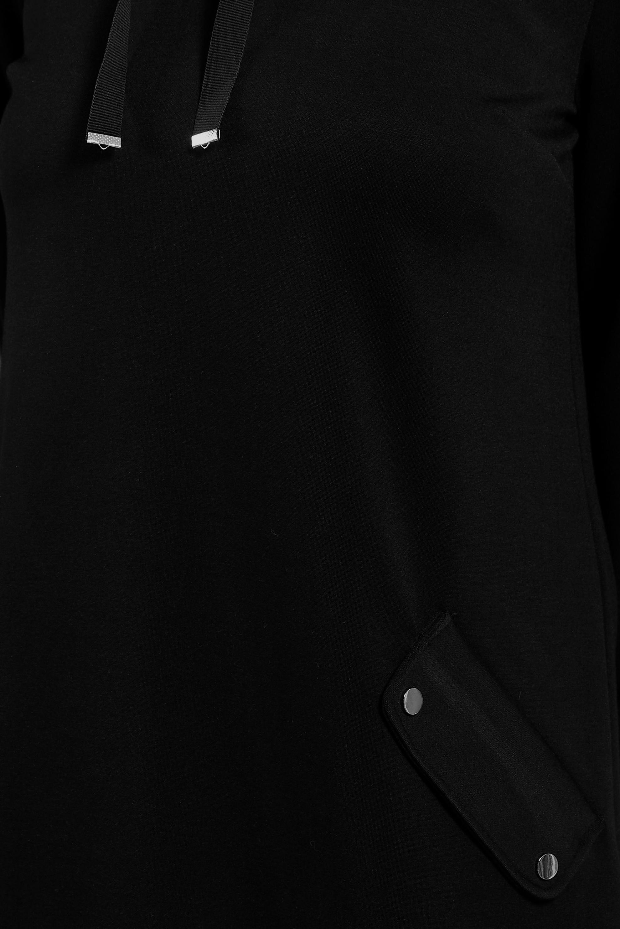 Tesettür giyim SİYAH YAKASI BAĞCIKLI TUNİK 45075