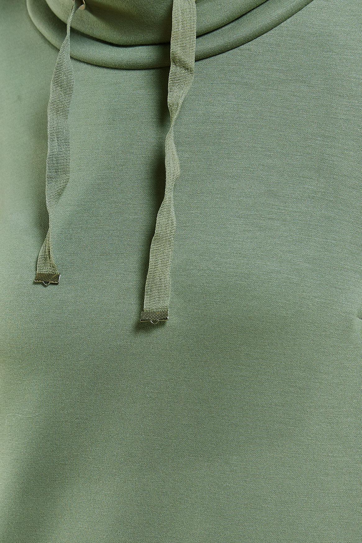 Vêtements hijab KAKI TUNIQUE COL NOUÉ 45075