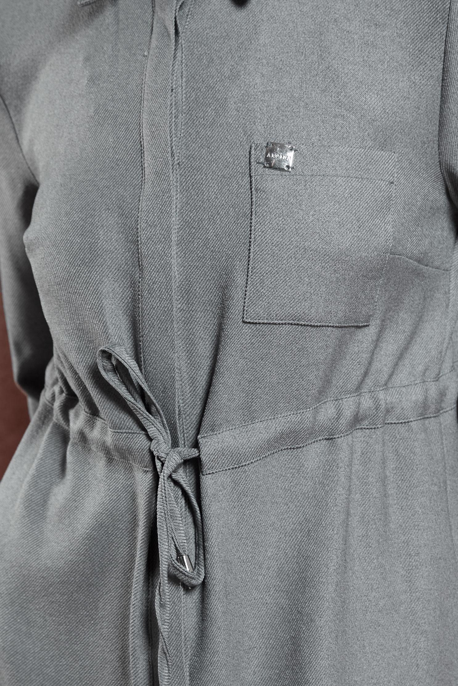 Tesettür giyim GRİ BELİ BÜZGÜLÜ TUNİK 45076