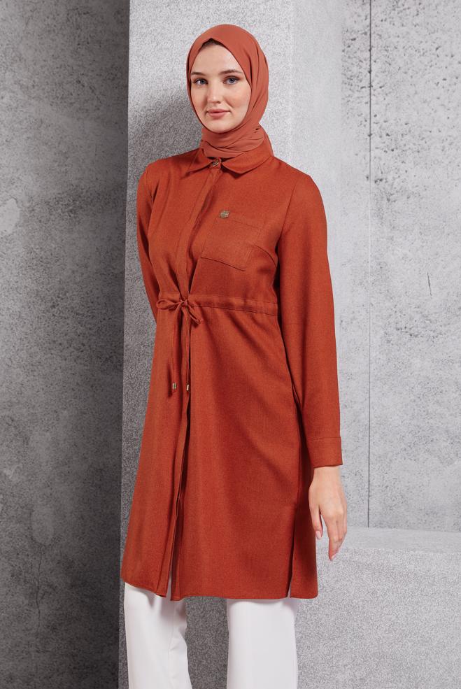 Hijab clothing TABA SMOCKING WAIST TUNIC 45076 - ALVİNA