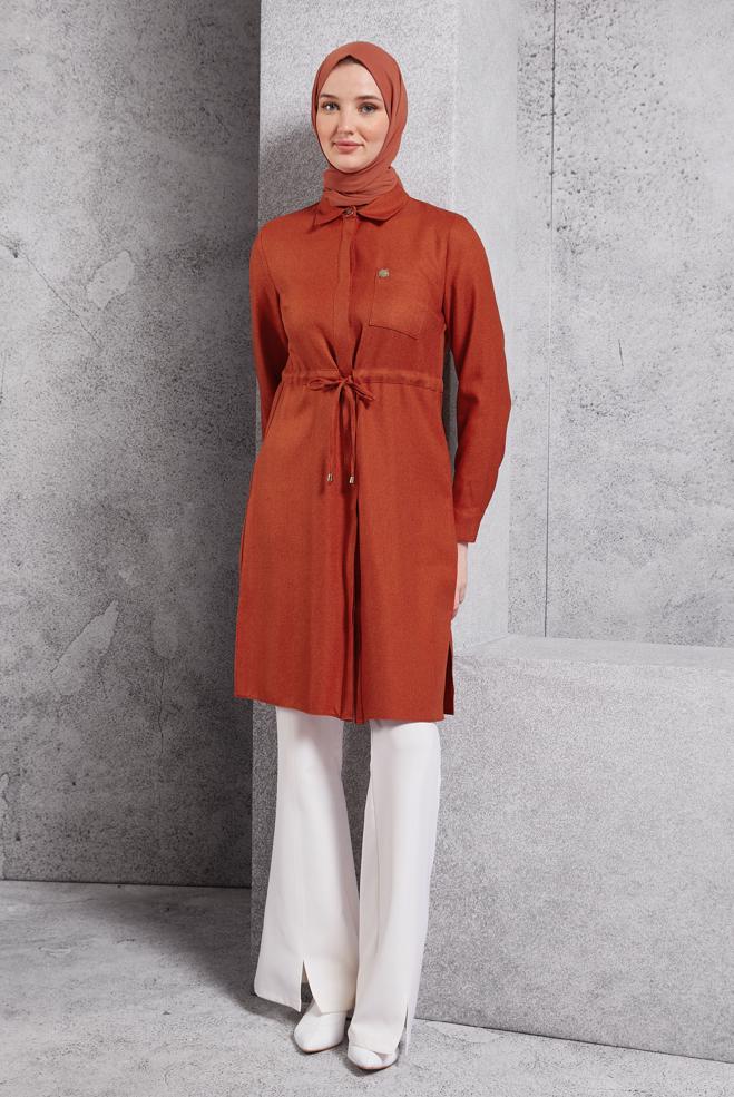 Hijab clothing TABA SMOCKING WAIST TUNIC 45076 - ALVİNA