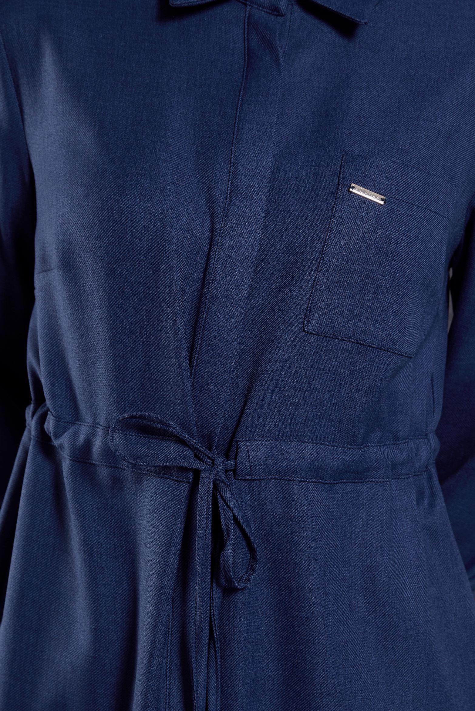 Tesettür giyim LACİVERT BELİ BÜZGÜLÜ TUNİK 45076